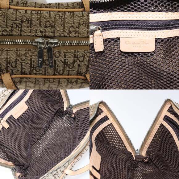 DIOR Trotter Canvas Hand Bag Beige Silver - Picture 11 of 12